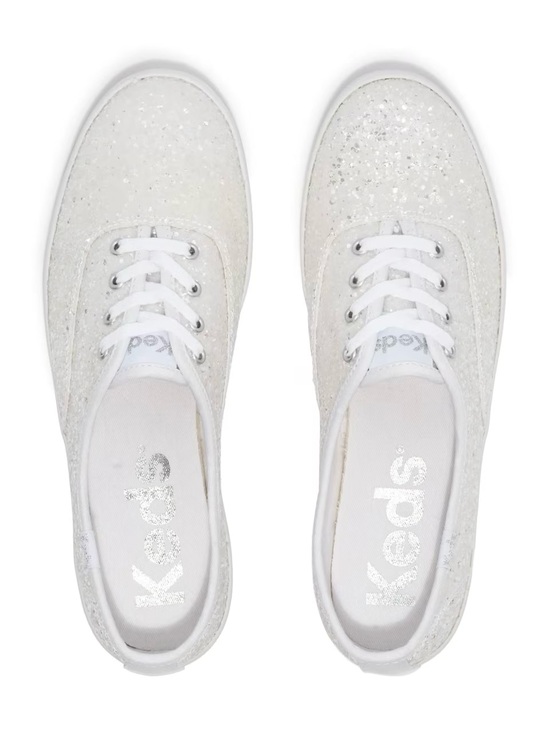 Keds Shoes - Keds Champion Glitter Celebrations Lace Up - White Glitter - Size 8.5